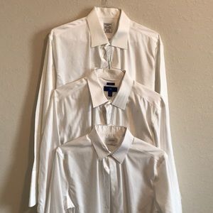 Three White Button Down Dress Shirt XL/16.5 32/33